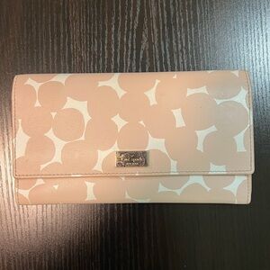 Kate Spade Putnam Drive Cyra Splodge Dot Pink Multi Large Flap Wallet